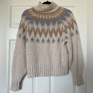 AE Fairisle Mock Neck Sweater size small